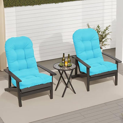 Adirondack Chair Cushion, Outdoor Patio Furniture Seat Pad, Waterproof | Waterproof cover with straps, PP cotton, high back thick seat pad for adirondack rocking chair indoor outdoor porch 44x19x4