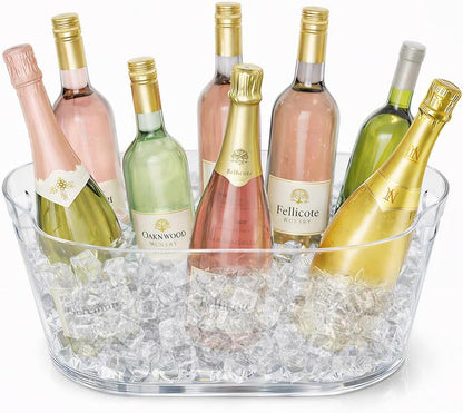 Lifewit 13L Plastic Ice Bucket for Parties, BPA Free | Large Capacity, Comfortable Handle, Drop-Resistant & Shatterproof PET Beverage Tub for Outdoor Cocktail, Mimosa & Soda Bar