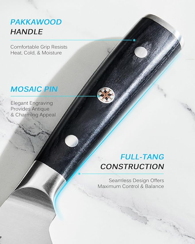 KYOKU 6.5" Boning Knife for Meat Cutting, Samurai Series Filet Knife with Pakkawood Handle, Japanese Style High Carbon Steel, Full Tang Kitchen Knife for Lamb Chop Pork Shoulder with Sheath and Case