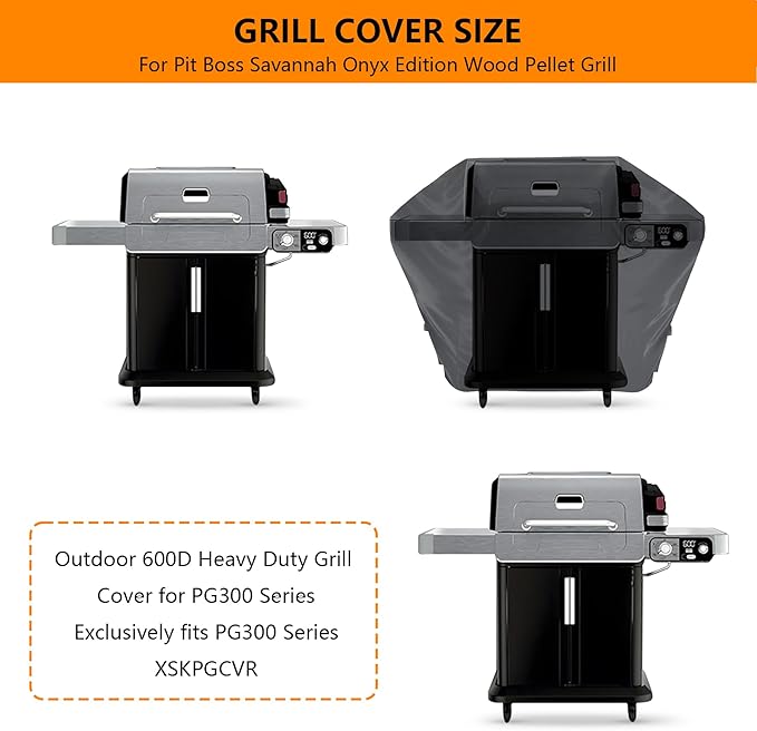 Outdoor Heavy Duty Waterproof Pellet Grill Cover for Ninja FlexFlame PG300 Series, XSKPGCVR Upgrades Premium Grill Cover Lightweight and Durable, UV and Water-Resistant Grill Accessories,Black
