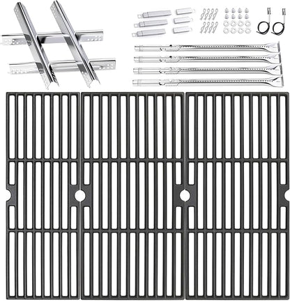 Grill Parts for Char-Broil Performance 4 Burner 463342119 463342118 463332718 463347017 463377017 463376117 463376018P2 463335517 463349917 Grill Burner Heat Plate Cast Iron Grill Grates 18 Inch