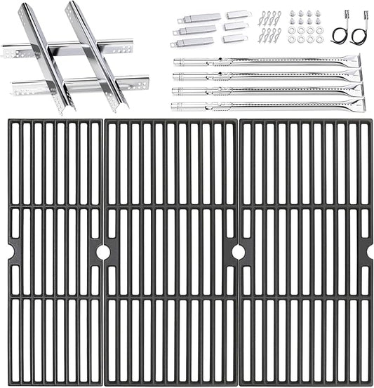 Grill Parts for Char-Broil Performance 4 Burner 463342119 463342118 463332718 463347017 463377017 463376117 463376018P2 463335517 463349917 Grill Burner Heat Plate Cast Iron Grill Grates 18 Inch