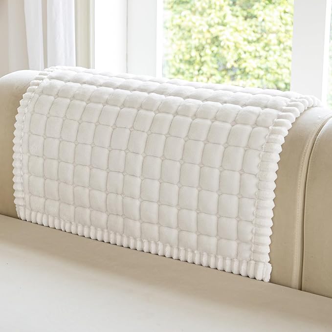 OstepDecor Couch Cover for Dogs, Washable Non Slip Sofa Cover for Pets | Soft Couch Covers for Sofa, Loveseat and Sectional, Furniture Protector Against Pet Hair & Dirt (35.4" x 35.4", Off White)