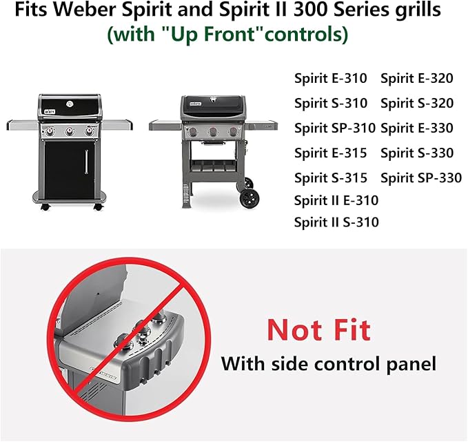 Hongso Spirit E310 Flavorizer Bars and Spirit E310 Burner Tube Set for Weber Spirit I & II 300 Series E310 S310 E320 S320 E330 S330 Grills With Front Control, 7636 Heat Plates 15.3 inch, 69787 Burners