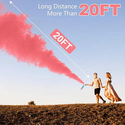 Giant Gender Reveal Fire Extinguisher: 2 Packs Pink Gender Reveal Ideas Only for Baby Girl with 100% Biodegragable for Gender Reveal Decorations - 20+ Feet (Pink)
