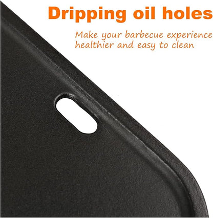 Hisencn 7034 Cast Iron Griddle for Weber Traveler Gas Grill | Cast Iron Griddle for Flat-Top Cooking; Fits Weber Traveler 9010001 Portable Gas Grill; Even Heat Distribution