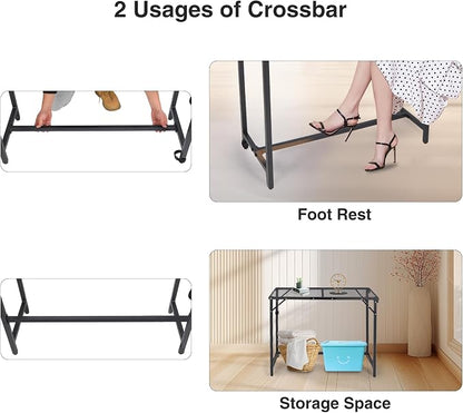 REDCAMP 39" Folding Outdoor Bar Table, Patio Bar Height Table | Waterproof Mesh Top Rectangle Counter Console Table for Balcony, Garden, Backyard, Hot Tub, Poolside, Indoor or Outdoor Use