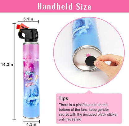 QIYVLOS Gender Reveal Fire Extinguisher 2 Packs, Gender Reveal Smoker Bomb, Baby Girl Reveal Party Ideas for Gender Reveal Decorations (Extra Large, Pink)