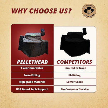 Green Mountain Grills Pellet Grill Cover Fits Daniel Boone Choice, Prime, Ledge 1.0 Models, Full Length, Black GMG-3001 GMG-3003