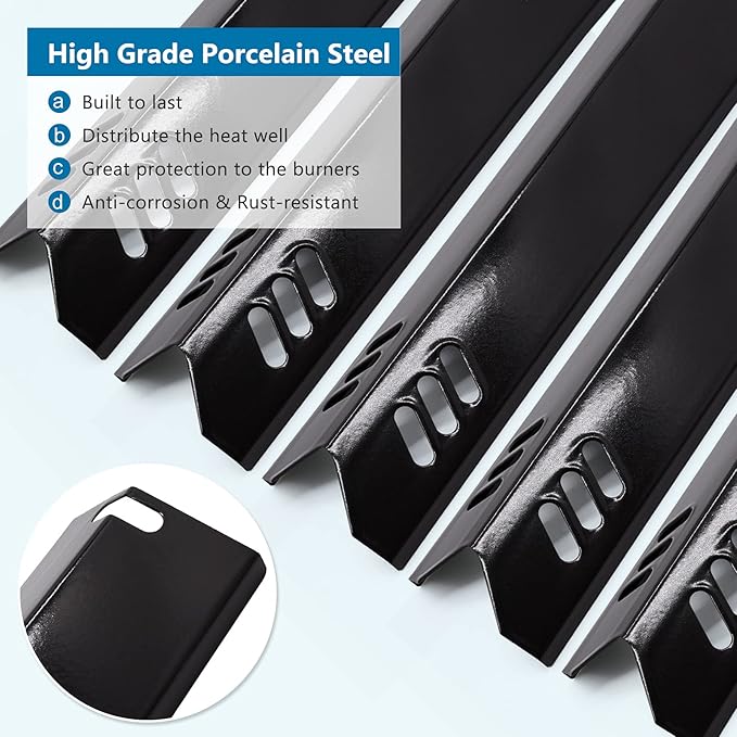 Criditpid Grill Heat Plates Shield for Dyna-glo DGF510SBP, DGF510SSP, Backyard Grill BY13-101-001-13, BY14-101-001-02, BY15-101-001-02, 15 Inch Flame Tamer Burner Cover for Dyna Glo Replacement Parts.