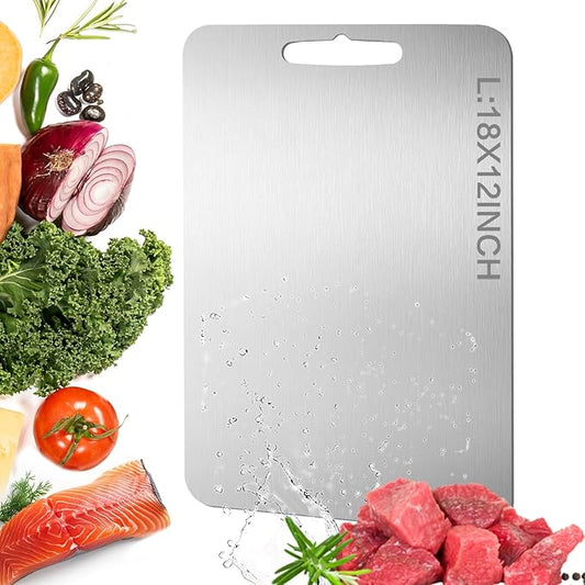 Titanium Cutting Board - Dishwasher Safe, Double Sided Non-Slip Titanium Cutting Boards for Kitchen, Durable & Easy to Clean & Odor Resistant, For Kitchen, Camping, BBQ (Large)