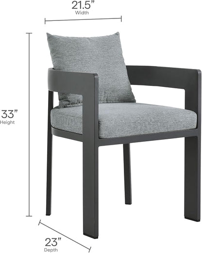 Modway Tahoe Aluminum 9-Piece Patio Dining Set in Gray Gray