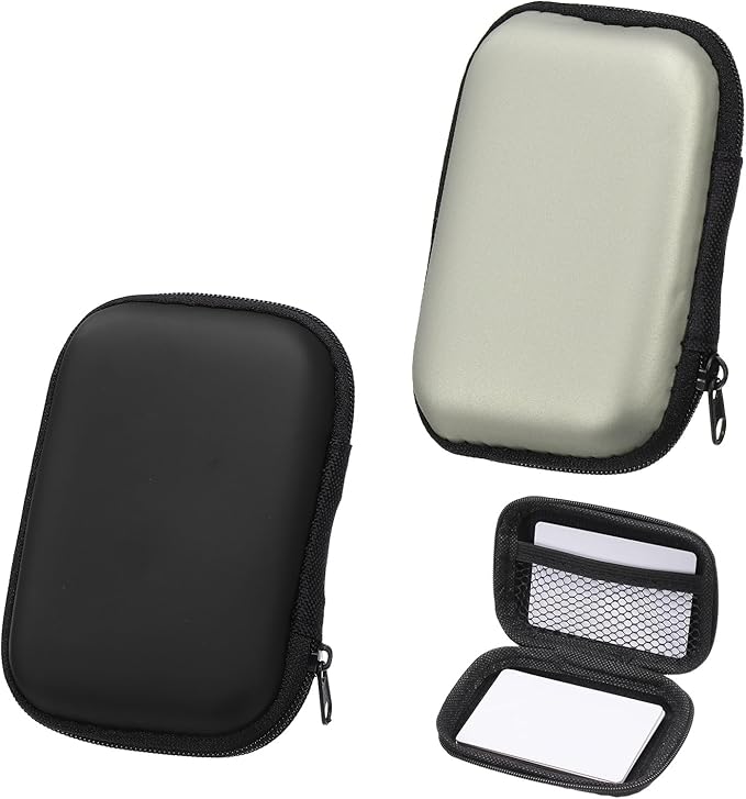 2Pcs Card Game Case, Soft Cloth Playing Waterproof Card Storage Travel Game Case Compatible for Outdoor Gaming Camping, Black, Silver