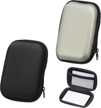2Pcs Card Game Case, Soft Cloth Playing Waterproof Card Storage Travel Game Case Compatible for Outdoor Gaming Camping, Black, Silver