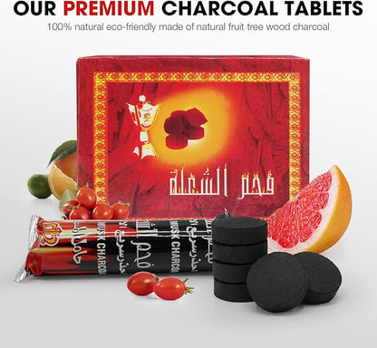 MEKER Quick Light Charcoal Briquettes, Charcoal Disk Lights, 33 mm Nature Coal Disks, Instant Fire Coal Tablet, Charcoal Burner (100Pcs)