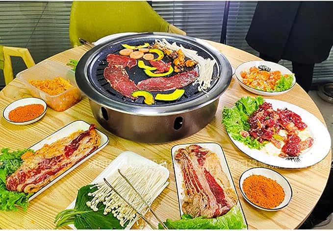 BBQ Barbeque Barbecue Grill,Charcoal Grill,High-end Barbecue Grill,Split Type,Indoor and Outdoor,4-8 People,5 Styles (Color : E)