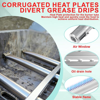 BBQ Grill Replacement Parts for Broil King Signet 320, Signet 20, 90, 9468-54, 9865-54, 9468-54, 9468-84 Sovereign Series, Grill Burner & Flav-R-Wave Heat Plate Shields for Broil King,Broil-Mate Grill