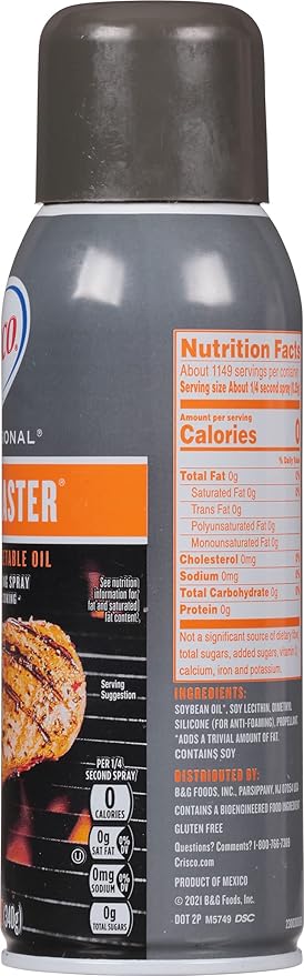 Crisco Cooking Spray, No-Stick | Grill Master | 12 Ounce | Pack of 2