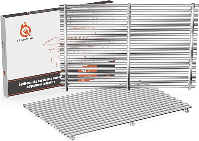 QuliMetal 9MM Thick 19.5" Grill Grates for Weber Genesis 300 Series, SUS304 Weber Genesis Grill Parts, Replacement for Genesis E310 S310 E320 S320 E330 S330 (2007–2016), Replaces Weber 7524 & 7528