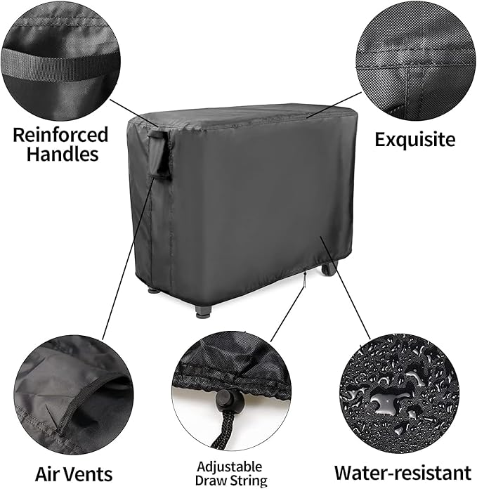 Prep Table Cover for Movable Dining Cart Table, 78inch Outdoor BBQ Cart Cover Bar Tool Cart Covers Cooler Covers - 78"L×36"W×43"H, Black