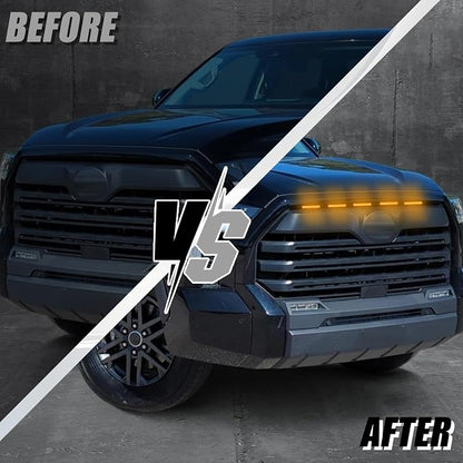 Led Grille Grill Lights for Toyota Tundra Limited SR SR5 2022-2026 Amber | Front Grille raptor light 22 23 24 25 26 tundra accessories ,15watts,4300k, 5 in 1