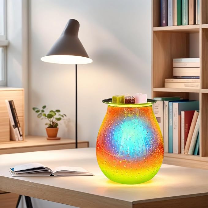 Dicimi Handmade 3D Droplet Candle Warmer Light, Electric Wax Melt Warmer with Warm Glow, Safe Flameless Aroma Lamp for Essential Oils, Unique Home Decor Gift for Women Mom Wife Birthday