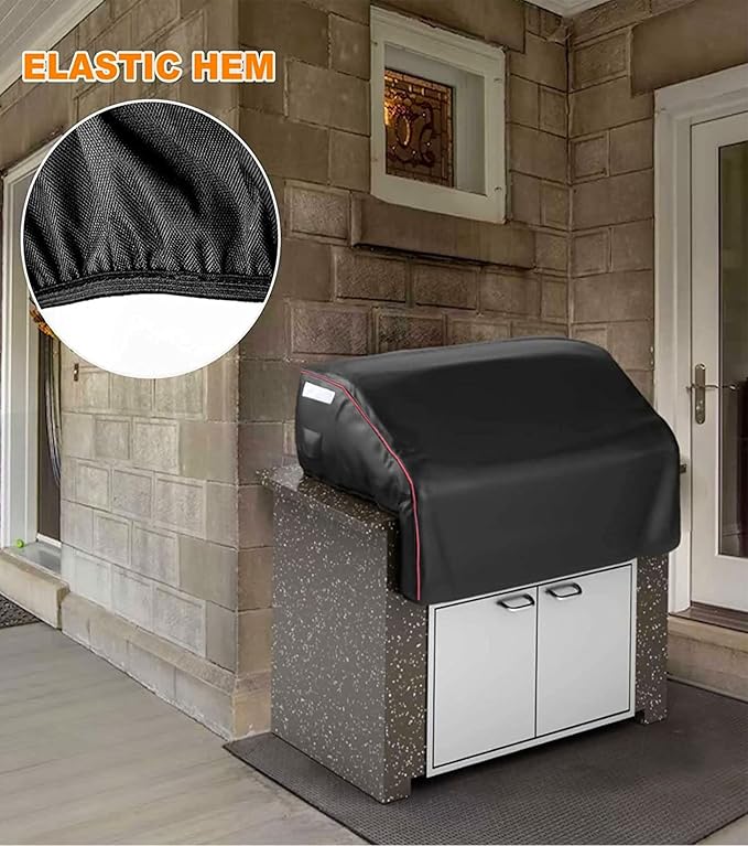 Grisun 32 Inch Built-in Grill Cover for Bull 45005 Built in Gas Grill, Grill Cover for Outdoor Grill, Bull Outdoor Kitchen & Grill Head Cover, Heavy Duty Waterproof BBQ Grill Cover with Handle