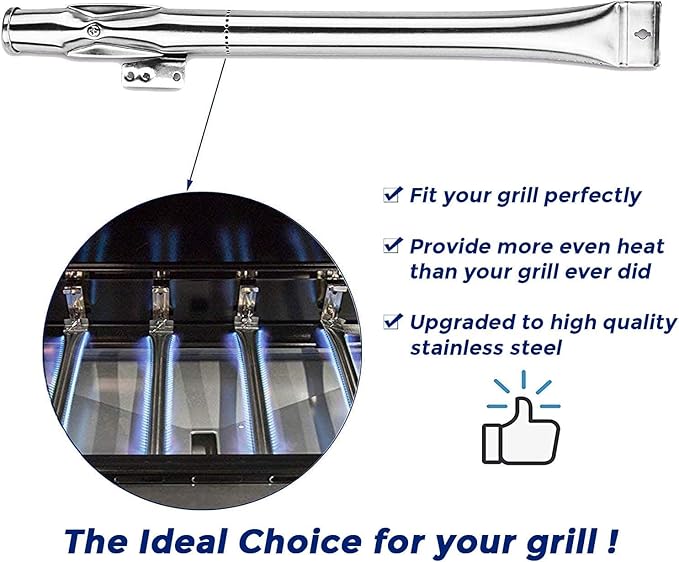 Utheer Grill Replacement Parts for Nexgrill 4 Burner 720-0830H 720-0783E 720-0888 720-0888N, Nexgrill Replacement Parts 4 Burner Included 4 Grill Burner Tube, 4 Heat Plates Shield Tent, 4 Ignitors