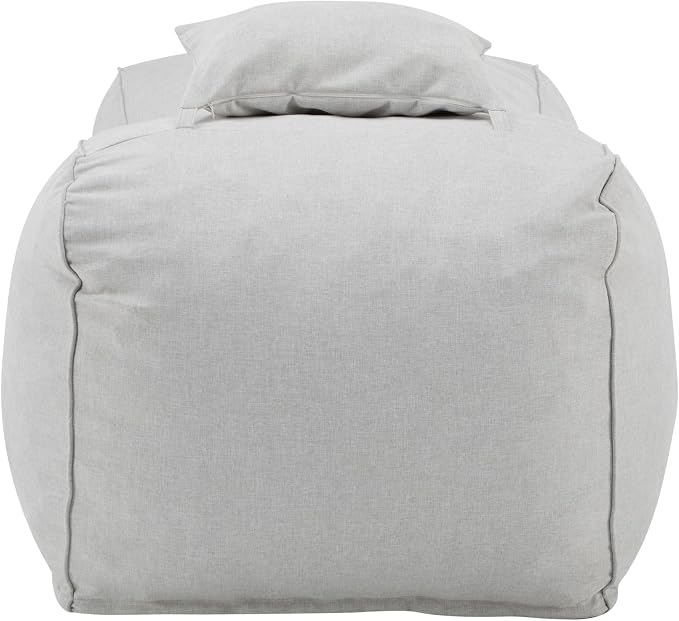 Christopher Knight Home Morton Outdoor Bean Bag Chair Set of 2, Fabric Bean Bag Chair for Adults and Kids, Indoor/Outdoor Sun Lounger with Headrest, Patio Chaise Lounge Chair Set of 2, Light Gray