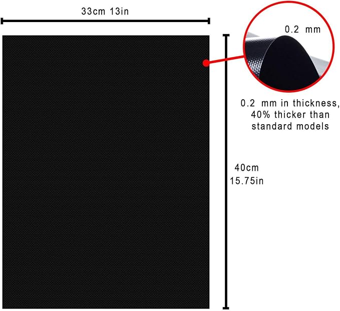 BBQ Grill Mat, Non-Stick Grill Cooking Mat Teflon Reusable Barbecue Baking Mats, Heavy Duty,Easy to Clean - Works on Electric Grill Gas Charcoal BBQ (6X(33X40) cm)