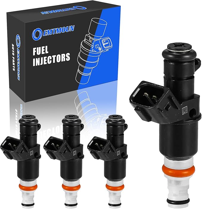 Set of 4 Fuel Injectors Fit for Honda Accord 2003–2007, CR-V 2005–2009, Element 2003–2011, Acura RSX 2005–2006 2.0L 2.4L, Replace 16450-RAA-A01 FJ484