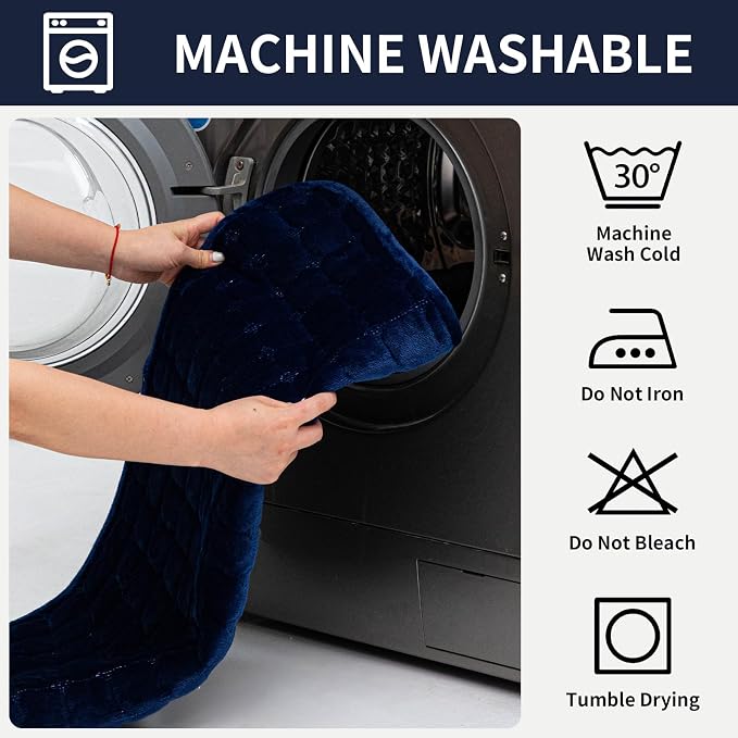 Velvet Couch Cover, Plush Sectional Sofa Cover Washable, Anti Slip Sofa Slipcover for Armrest & Backrest, Furniture Protector Covers for Pets & Kids(1PC,Navy Blue,28"×28")