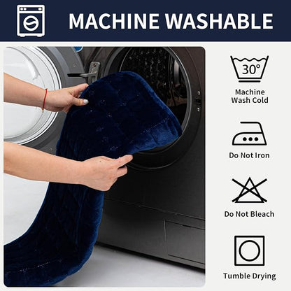 Velvet Couch Cover, Plush Sectional Sofa Cover Washable, Anti Slip Sofa Slipcover for Armrest & Backrest, Furniture Protector Covers for Pets & Kids(1PC,Navy Blue,36"×36")