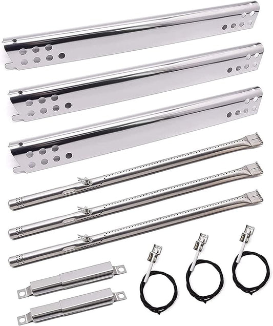 Criditpid Grill Replacement Parts for Charbroil Performance 3-Burner 463371719 463371316 463370719 463371116 463274016 463336016 Gas Grill,G466-2500-W1 Burner, G361-0003-W1,Heat Plates