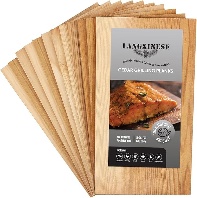 Wider 12 PK, Cedar Planks for Grilling Salmon, Better Smoking, Add Smoky Flavor to Salmon, Veggies, Restaurant Quantity