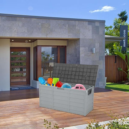 75gal 130lb gray plastic courtyard storage box