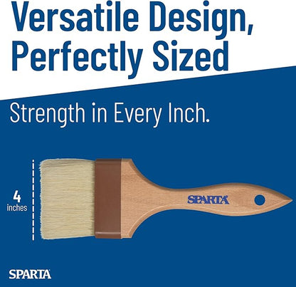 SPARTA Kitchen Basting Brush – 4037600 Basting Brush for Cooking Flat Boar Bristle Brush, Hardwood Handle for Kitchens, Restaurants, Catering, High Heat Food Prep, 4in, Pack of 12