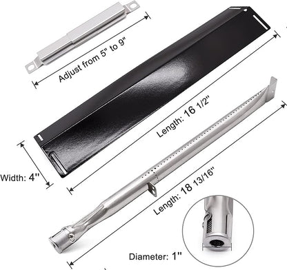 Replacement Parts for Charbroil 463211514 463211513 463211512 463211516 463211511 Classic 4 Burner Grills, 3 PCS Carry Over Tubes Carryover Tubes, 4 PCS Heat Tents Heat Shields, 4 Burners