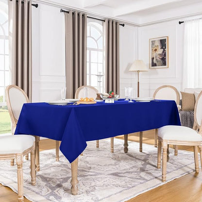 Softalker Rectangle Tablecloth, Waterproof Table Cloths Wrinkle Free Fabric Washable Polyester Table Cover for Dining Tables Party Outdoor Camping Parties Buffet - 60 x 84 inch, Royal Blue