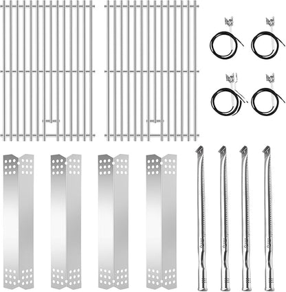 Criditpid Grill Replacement Parts for Nexgrill 720-0925P 720-0925, Grill Heat Plates Shields, Burner Tubes and Igniter, Grill Grates Kit for Nexgrill 720-0925P 4 Burner Gas Grill.