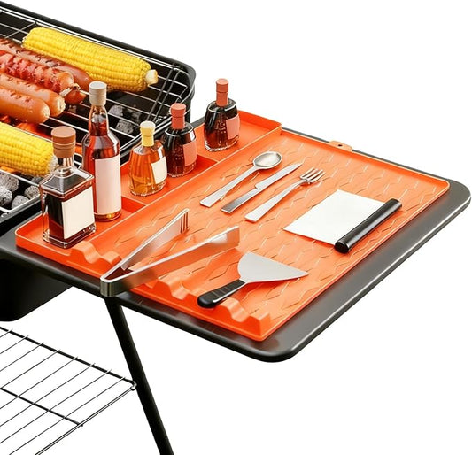 Jalopink Silicone Grill Mat Compatible with Blackstone Griddle, 15.75"x11.5" Non-Stick BBQ Grill Pad, Reusable Outdoor Spatula Mat for Griddle, Kitchen, Patio Accessories(Orange)