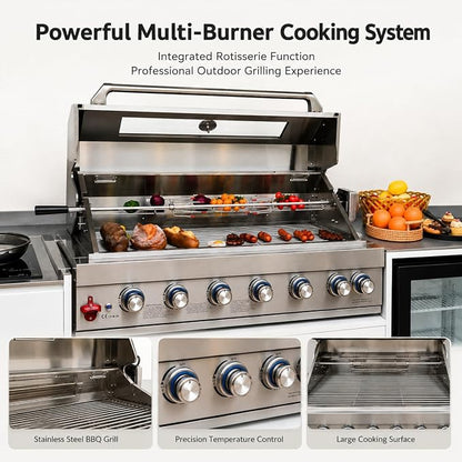 Sunnyjoy Modular Outdoor Kitchen MAX, Premium Aluminum Cabinet System-3 | MAX roll-up shade version with grill, sink & storage, durable weather-resistant design, includes roll-up set for protection