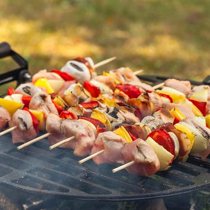 [100 PCS] 10 inch Bamboo Skewers, Premium Wooden Skewers without Splinters, Skewers for Grilling, BBQ, Appetizer, Fruit Kabobs, Chocolate Fountain, Cocktail Toothpicks, and Food Skewer Sticks.