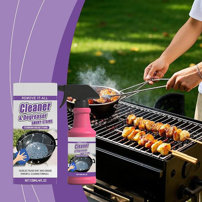 Fast Acting Heavy Duty Grill Degreaser Spray, Remove It-All Grill Cleaner & Degreaser Spray, Removes Carbon Deposits, Food Residue & Smoky Stains, 4 Fl Oz, Spray Bottle
