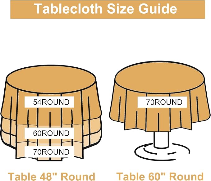 DWCN Round Plastic Table Cloth 54 Inch - 100% Waterproof, Oilproof, Stain Resistant Table Cloth Protector Transparent PVC Vinyl Table Cover for Parties, Dining,Crystal Clear