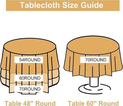 DWCN Round Plastic Table Cloth 54 Inch - 100% Waterproof, Oilproof, Stain Resistant Table Cloth Protector Transparent PVC Vinyl Table Cover for Parties, Dining,Crystal Clear