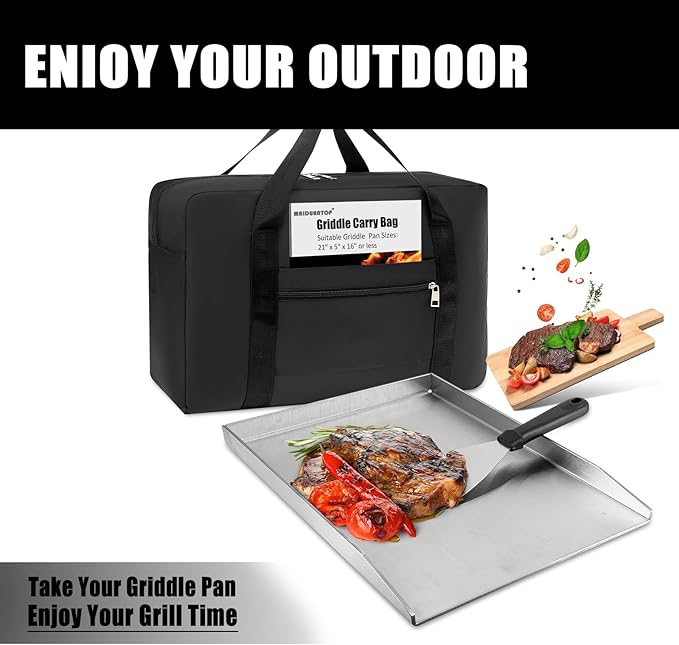 Griddle Carry Bag,Grill Accessory Storage,Large Griddle Accessories Storage Bag, Outdoor Carrying Frying Pan Handbag, Gift for men