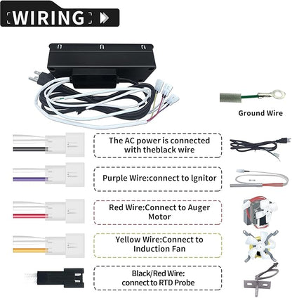 Upgraded Digital Trapezoid Controller Kit for Pit Boss Vertical Pellet Smokers - Compatible with PBV3P1/PBV4PS1/PBV5P1 Series Vertical Smoker,Comes with RTD Temperature Probe Sensor