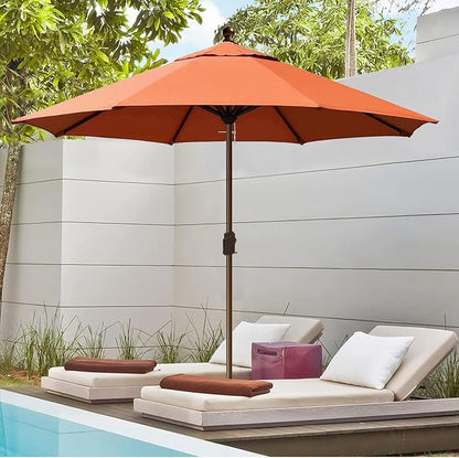 EliteShade USA 10-Year-Non-Fading 10Ft Market Patio Umbrella, UPF 50+ UV Protection Performance Sun Umbrella, Heavy Duty Commercial Grade Outdoor Table Umbrella with Crank, Windproof Vented Top for Garden, Pool, Deck and Outdoor Playsets, No Tilt, Rust