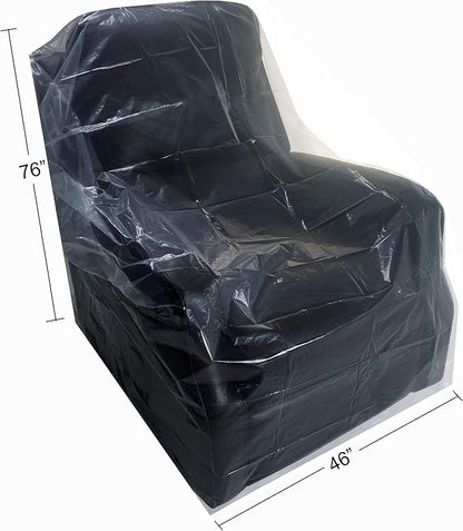 Uboxes (72x46) Chair Covers 2 MIL Heavy Duty Polyethylene to Protect Items from Dust Dirt and Spills, Clear, Set of 2